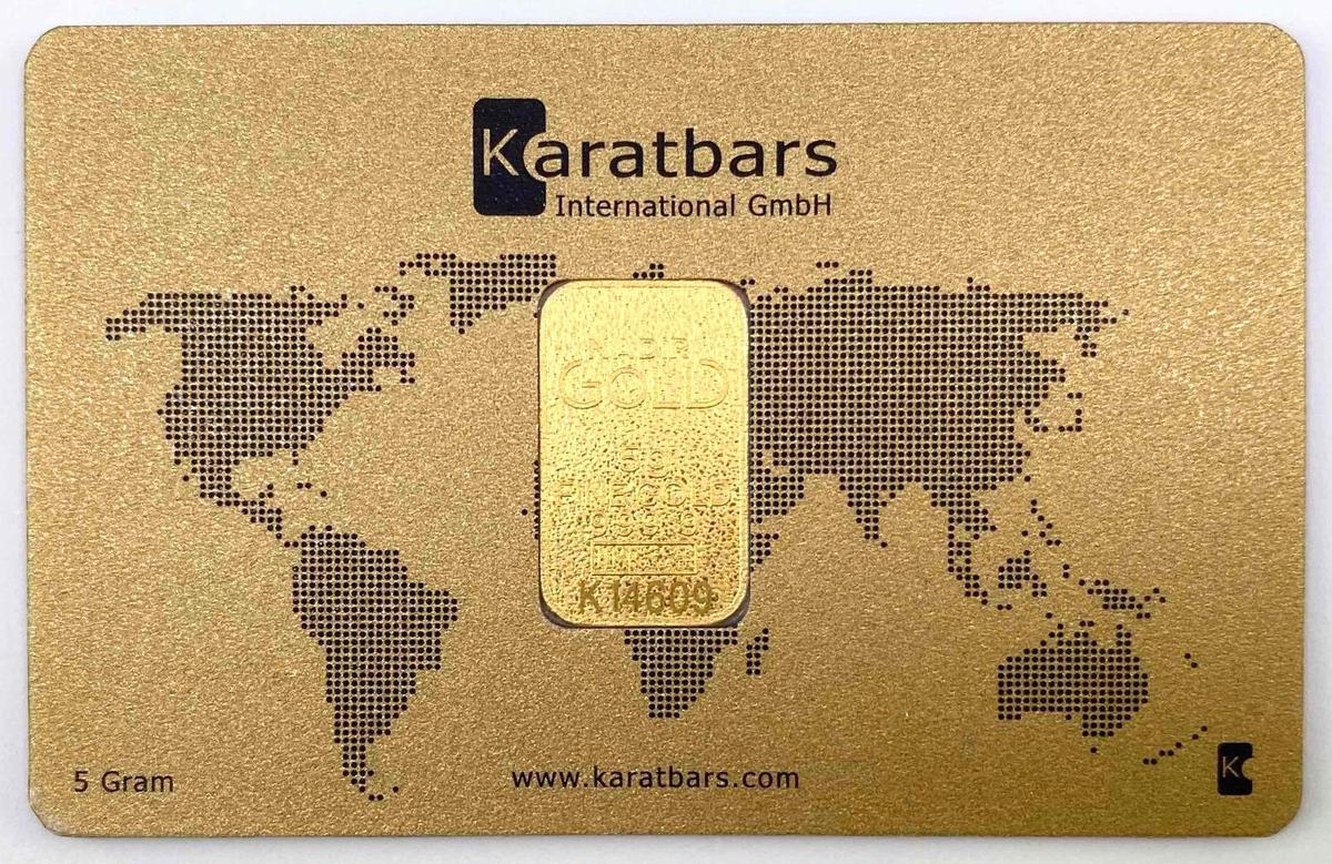 LBMA KaratBars .9999 fine Gold 5 Gram Ignot/Bar