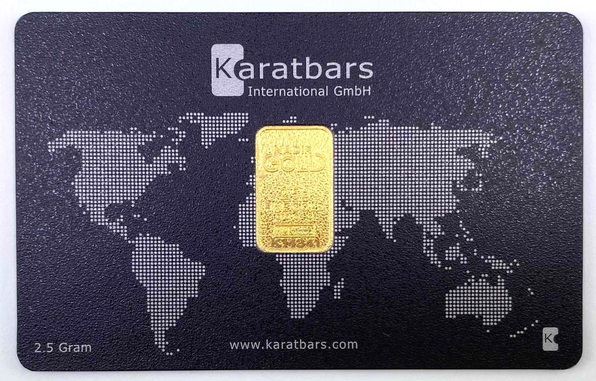 LBMA KaratBars .9999 fine Gold 2.5 Grams Ignot/Bar