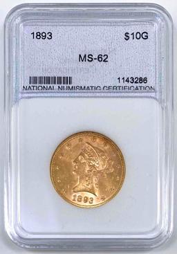 1893 Coronet Head US $10 Gold