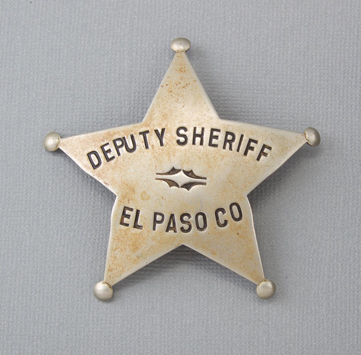 Deputy Sheriff, El Paso Co. Badge, five point ball star, 2 3/4" across points, showing nice even wea