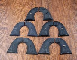 Group of 5 sets of hard rubber Grips for a Colt SAA Revolver.  These 5 sets will sell as one .  (Kin