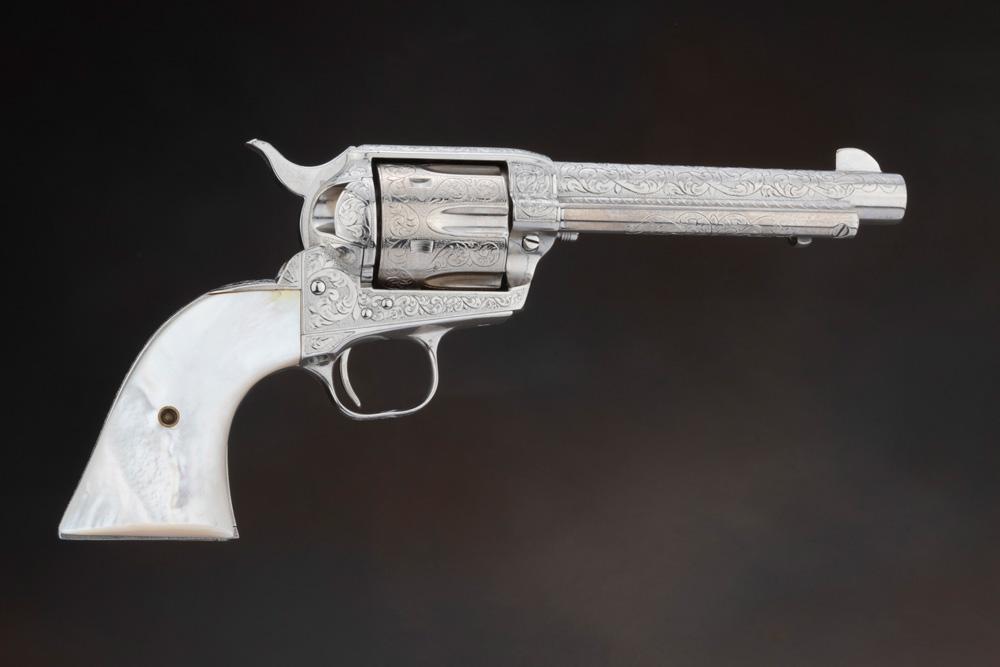Beautiful, Helfricht Style, engraved Colt SAA Revolver, .44 SPL caliber with a 5 1/2" barrel.  This