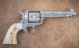 Antique Colt SAA Revolver, .44-40 caliber, 5 1/2" barrel, SN 96633, manufactured 1883, ranch brand e