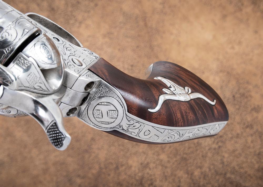 Beautiful Colt SAA Revolver, .38-40 caliber, 4 3/4" barrel, SN 244528, manufactured 1903, nickel fin