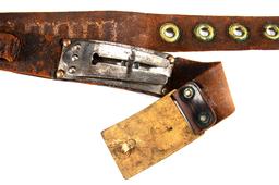 ATTENTION COLLECTORS OF RARE CARTRIDGE BELTS: This leather Belt has rare Bridgeport attachment with