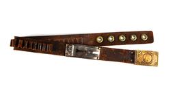 ATTENTION COLLECTORS OF RARE CARTRIDGE BELTS: This leather Belt has rare Bridgeport attachment with