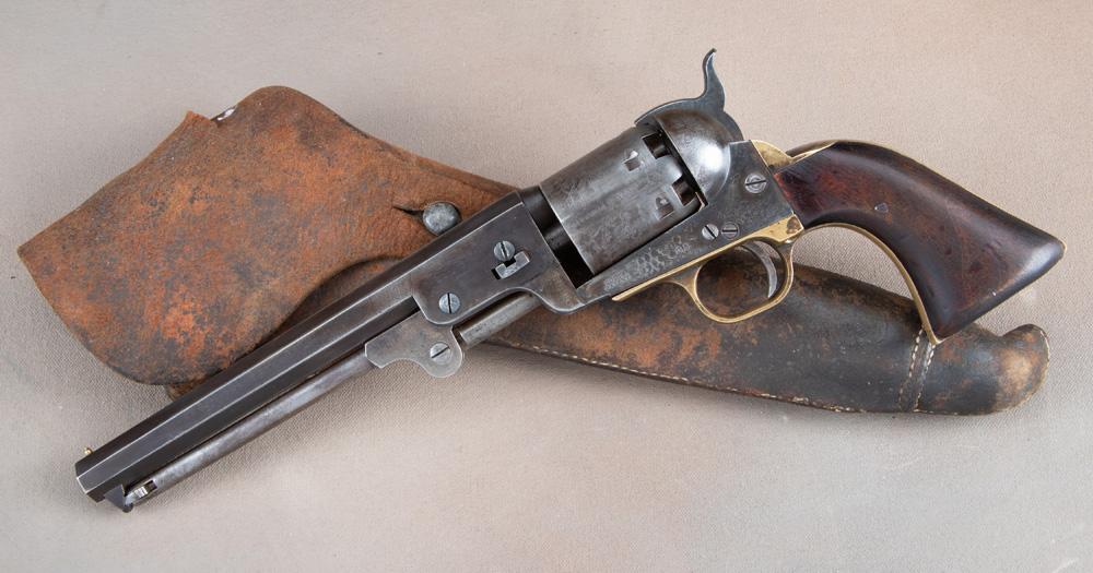 Historic "U.S." marked Colt 1851 Navy Revolver.  Engraved on back strap "Wm. Steele, 2nd U.S. Dragoo