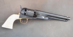Early antique Colt, 1861 Navy Revolver with ivory stocks.  SN 7206 matches on the barrel, frame, tri