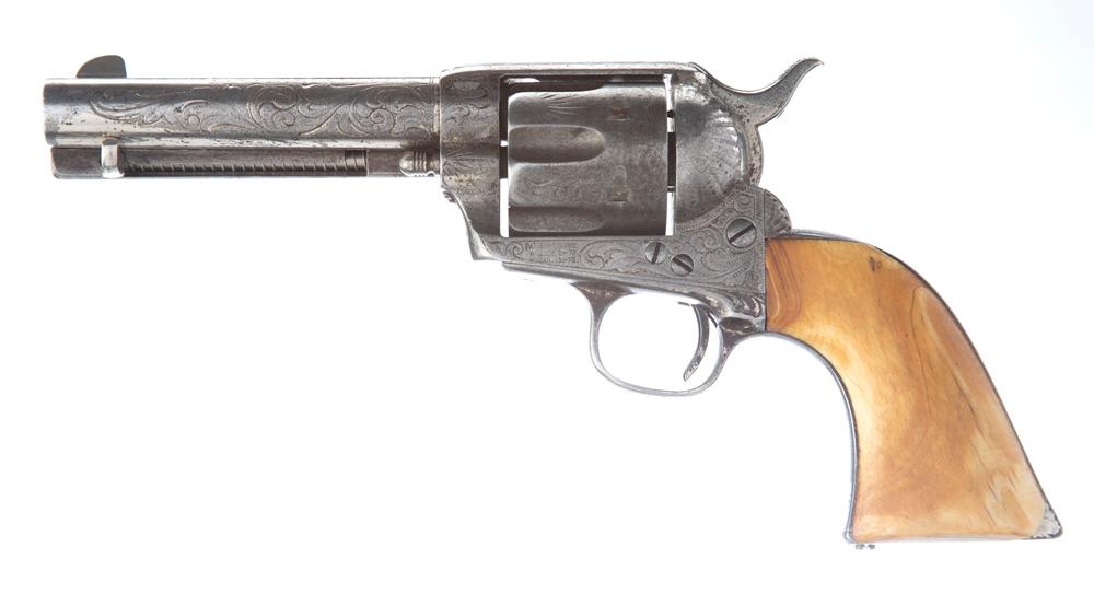Factory Engraved Antique Colt, SAA Revolver, .45 COLT caliber, SN 121721, 4 3/4" barrel, with Ivory