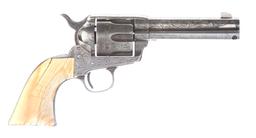 Factory Engraved Antique Colt, SAA Revolver, .45 COLT caliber, SN 121721, 4 3/4" barrel, with Ivory