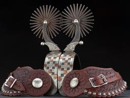 Outstanding pair of showy double mounted Spurs by West Bountiful, Utah Bit and Spur Makers Lytle & M