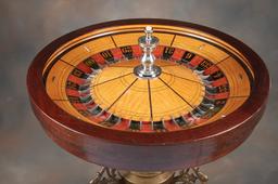 ATTENTION COLLECTORS OF GAMBLING ITEMS: A Fantastic Pedestal Roulette Wheel, marked "Wm. Ellis. Manu