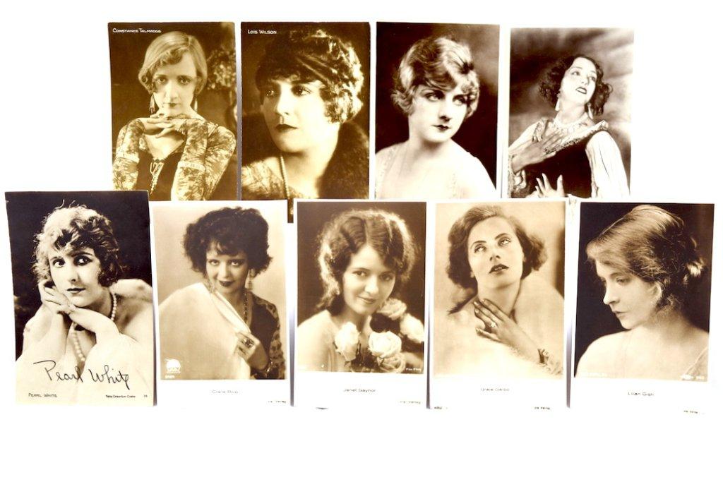 (9) Early Actress Fan Postcards