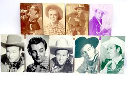 (9) Early Western Actor Fan Postcards