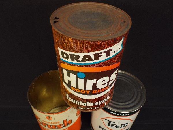 LOT (3) Soda Fountain Syrup Cans