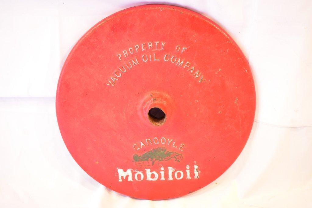 Mobil Oil Gargoyle Cast Iron Lollipop Sign Base