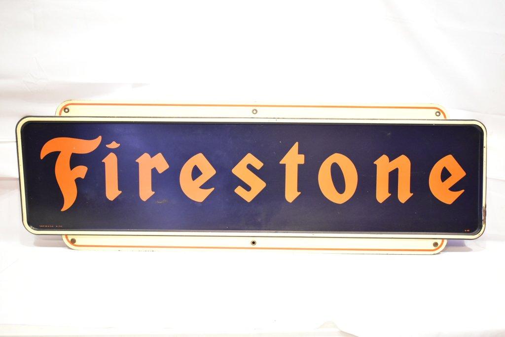 1940s Firestone Tire Metal Sign