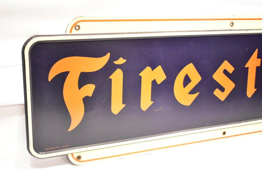 1940s Firestone Tire Metal Sign