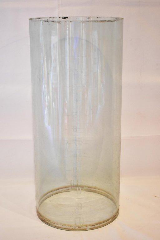 12" x 27" Glass Gas Pump Cylinder w/ Etched Numbers