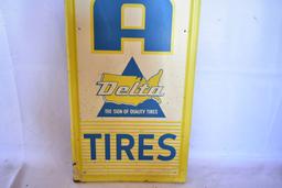 Delta Tire Vertical Painted Metal Sign