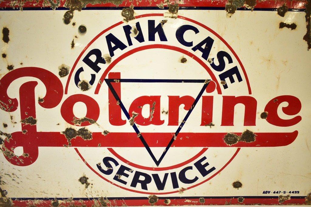 1944 Standard Red Crown Polarine Crankcase Porcelain Sign