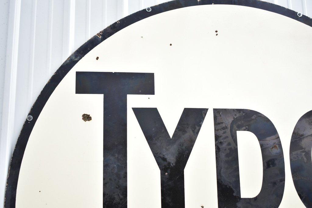 Tydol Gasoline Gas Station Porcelain Pole Sign