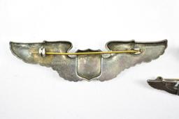 (3) Sterling - Circa WWII Air Force Wing Badges