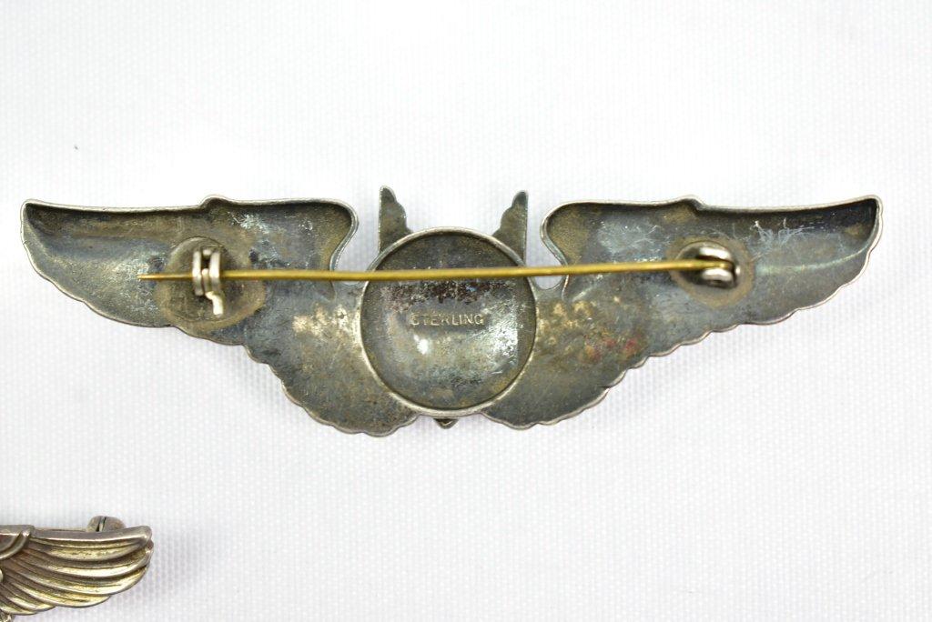 (3) Sterling - Circa WWII Pilot Bomber Wing Badges