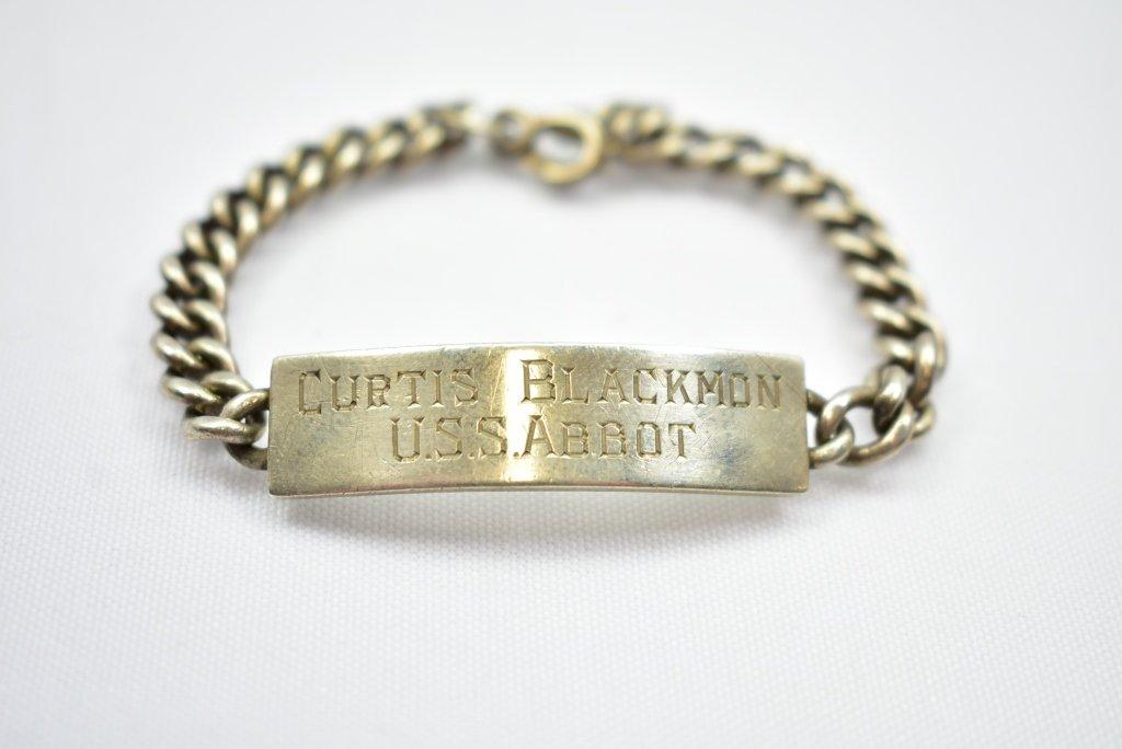 Sterling Bracelet - "Curtis Blackmon, U.S.S. Abbot"