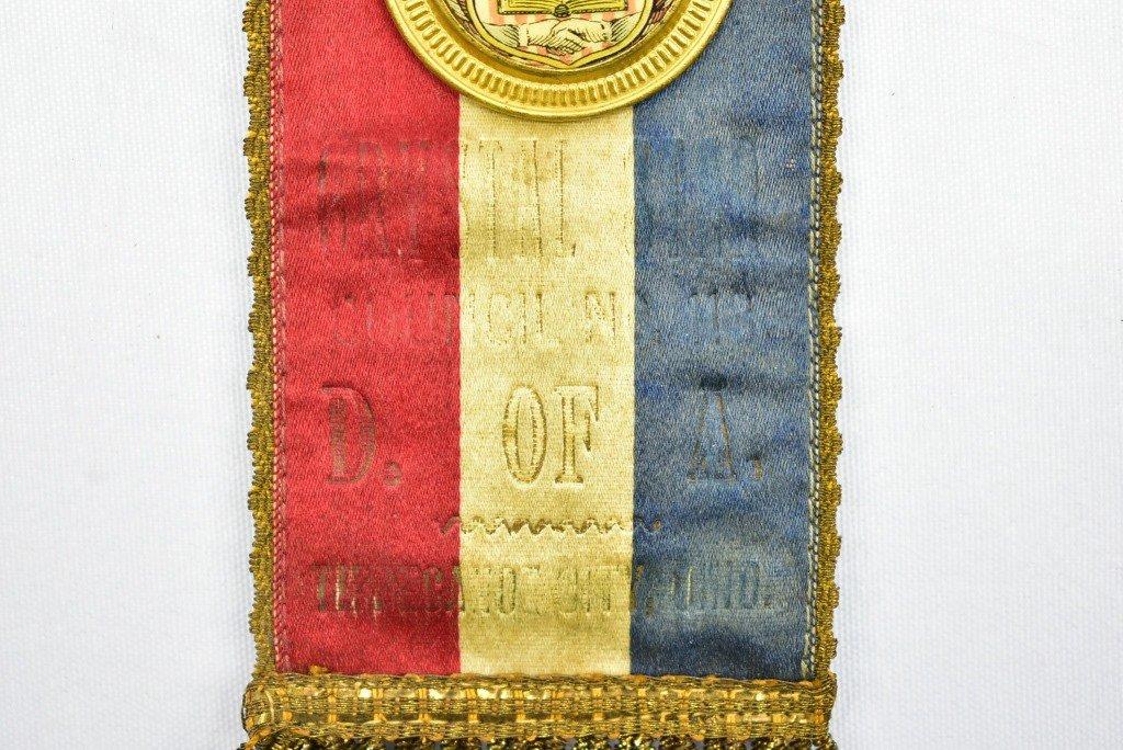 (2) Early US Ribbons - D. Of A. Ohio & US Flag