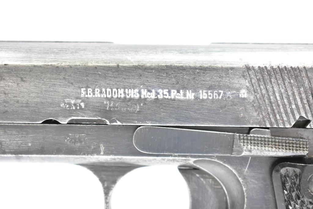 WWII, German Marked, FN, Radom Model 35, 9mm Cal., Semi-Auto