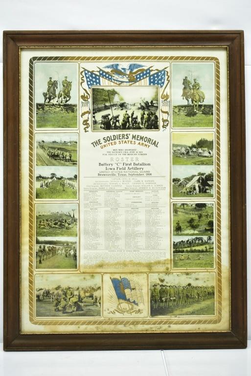 1916 "The Soldiers' Memorial" Framed Certificate