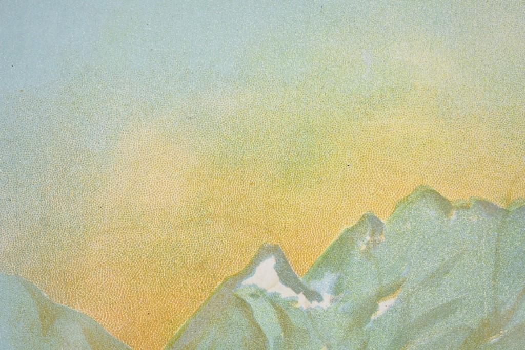 Early Litho Print, "In The Alps"