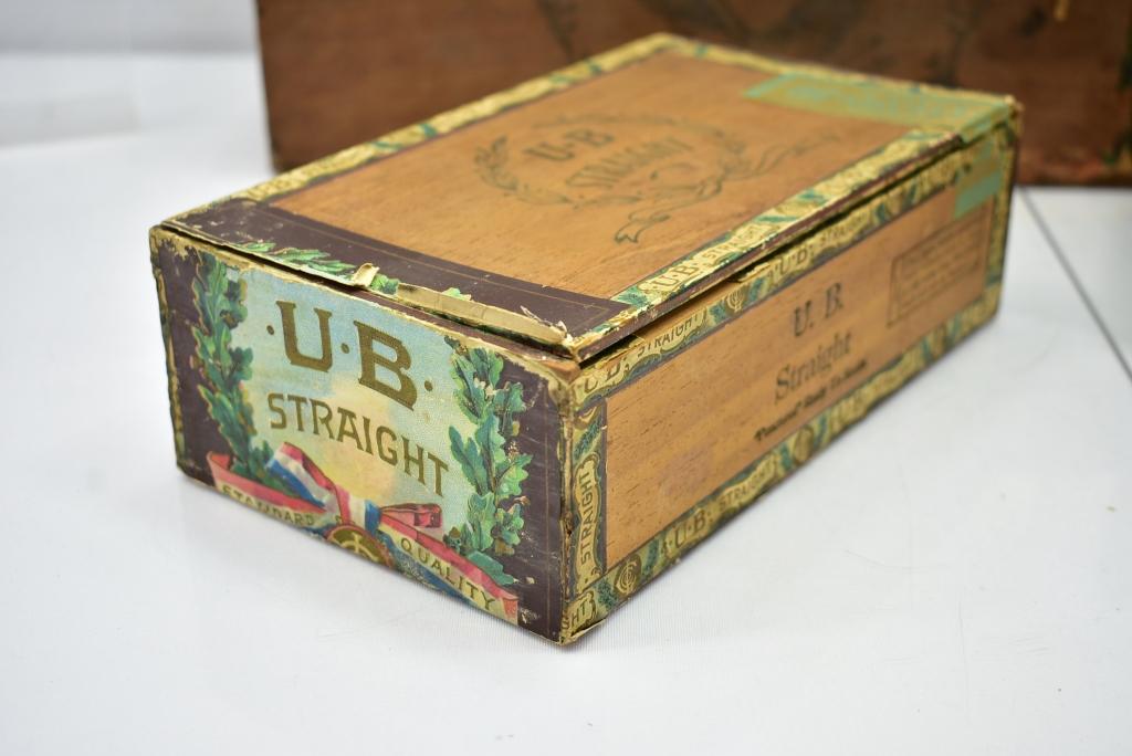 (6) Early Wooden Cigar Boxes (Sells Together)