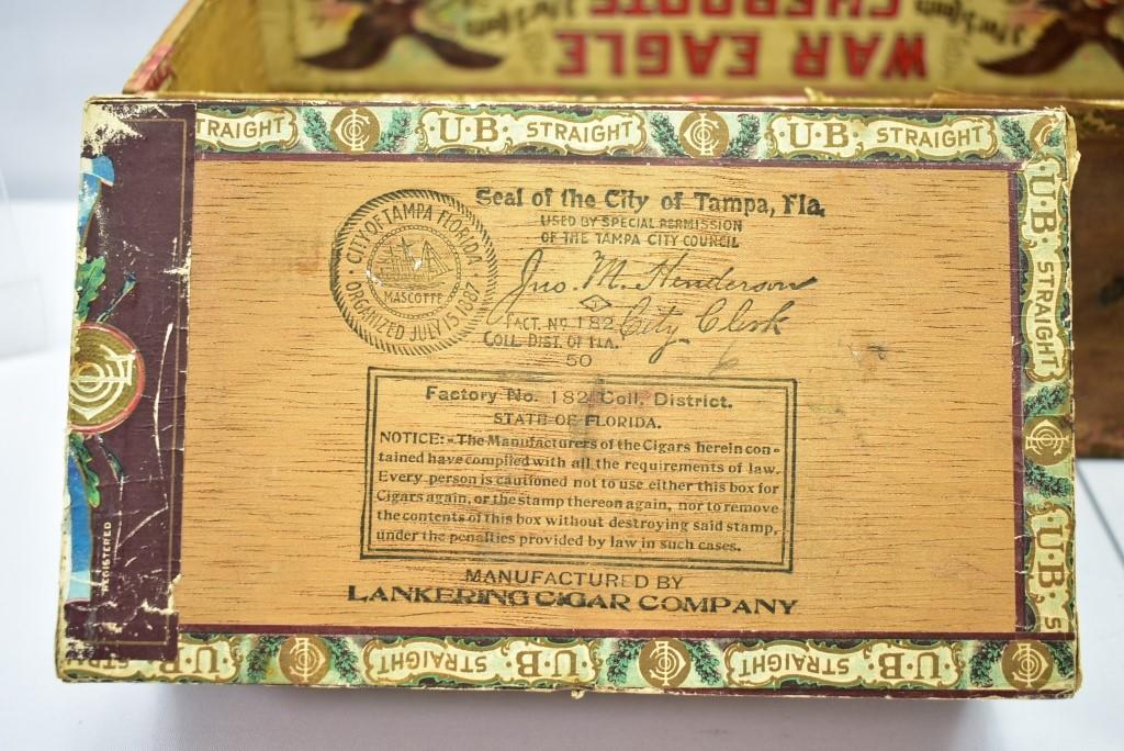 (6) Early Wooden Cigar Boxes (Sells Together)