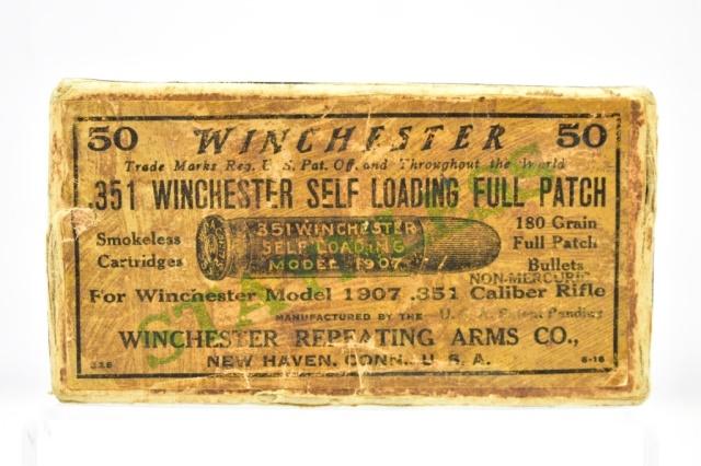 Original Full Box Of Winchester 351 SL Ammo (50 Rounds)