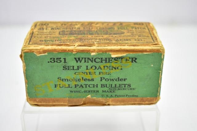 Original Full Box Of Winchester 351 SL Ammo (50 Rounds)