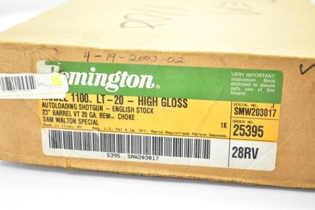 2001 Remington, Model 1100 Sam Walton Edition, 20 Ga., Pump (Unfired In Box)