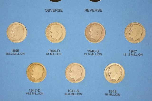 (179) Roosevelt Dimes In Books 1946-2005 (4 Books)