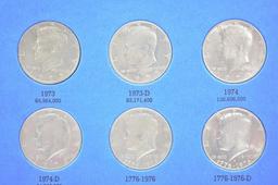 (25) Kennedy Half Dollars In Book 1964-1979