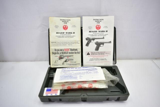 Ruger, Mark II Target, 22 LR Cal., Semi-Auto In Case W/ Extra Magazine & Paperwork