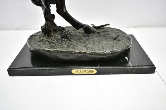 "Rattlesnake" By Frederic Remington Bronze Sculpture