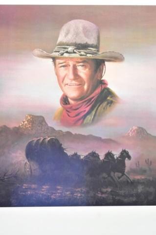 1980 John Wayne Framed Litho Art By Peter Shinn