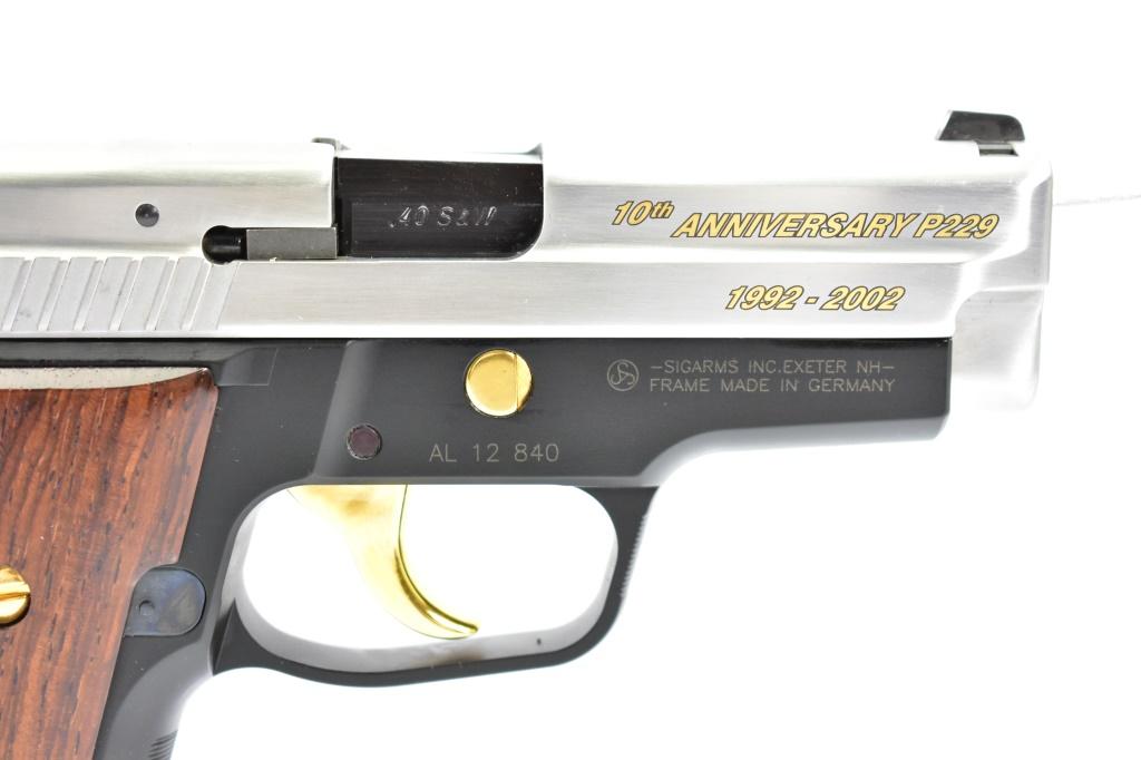 Cased Sig Arms, P229 10th Anniversary 1 of 1000, 40 S&W Cal., Semi-Auto, SN - HE0058