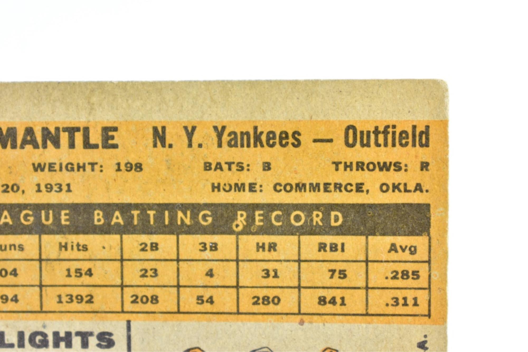 1960 Mickey Mantle - New York Yankees - Topps #350