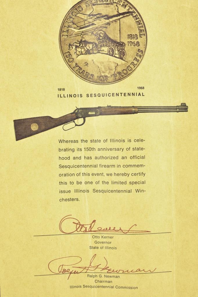 1968 Winchester, Mod. 94 "IL Sesquicentennial" 30-30 Win. Cal., W/ Box & Paperwork. SN - IS8689