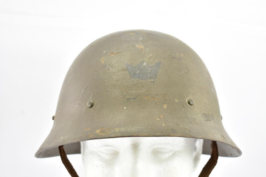 (3) WWII Helmets - U.S./ British/ Swedish - Sells Together