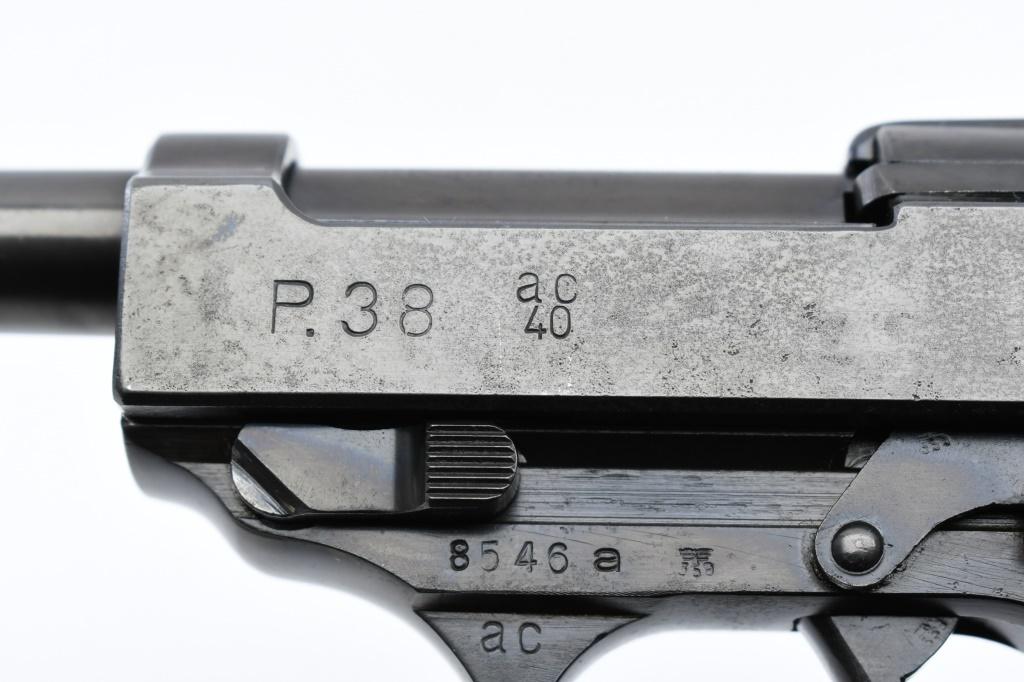 1940 WWII German Walther, P38, 9mm Luger, Semi-Auto, SN - 8546a