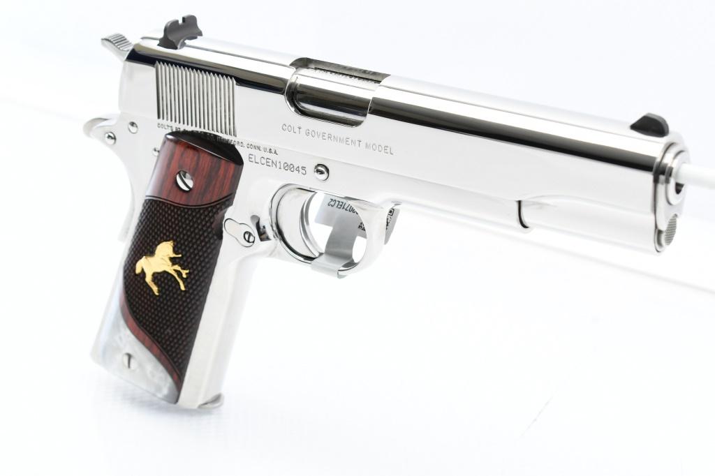 Colt, Custom Shop "EL CEN" 1911 - Bright Stainless, .38 Super, Semi-Auto (NIB), SN - ELCEN10045