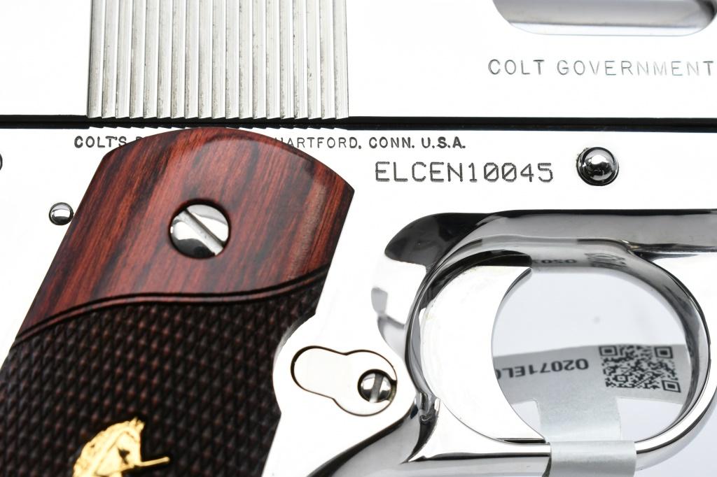 Colt, Custom Shop "EL CEN" 1911 - Bright Stainless, .38 Super, Semi-Auto (NIB), SN - ELCEN10045